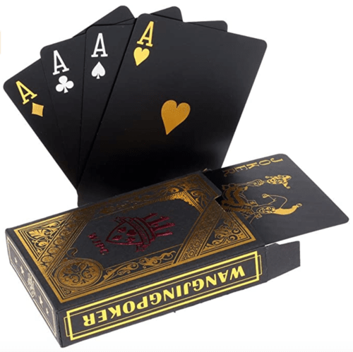2x Carte da poker in plastica Playing Cards nero carte da poker carte