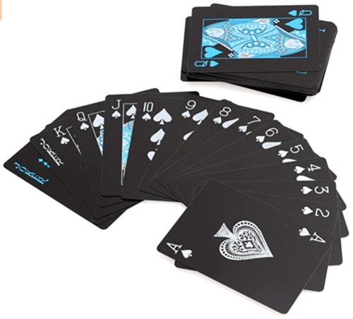 54pcs/deck Impermeabile Playing Cards Set Plastica Nero Carte da Poker Carte