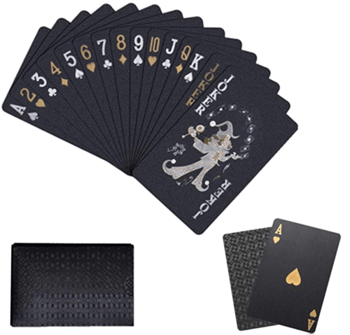 REAMOUS Impermeabile Nero Carte da Poker Carte