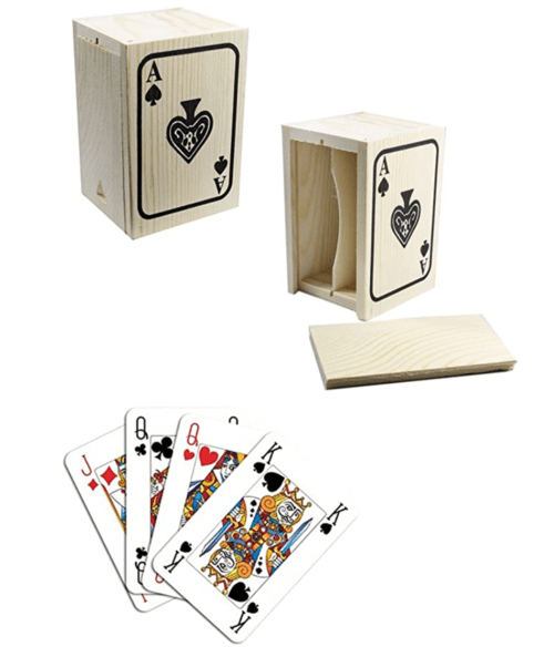 Scatola per carte da gioco in legno cofanetto