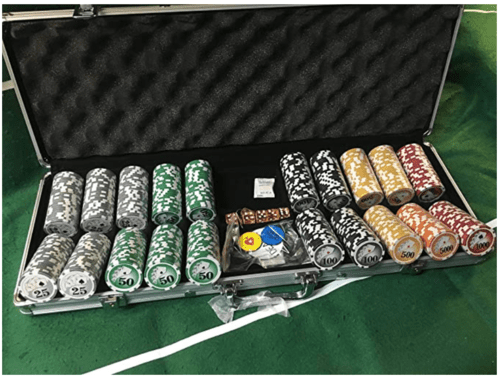 streetstore Set 500 fiches Poker ABS con Inserto in Metallo 14g Texas Hold'em No Carte